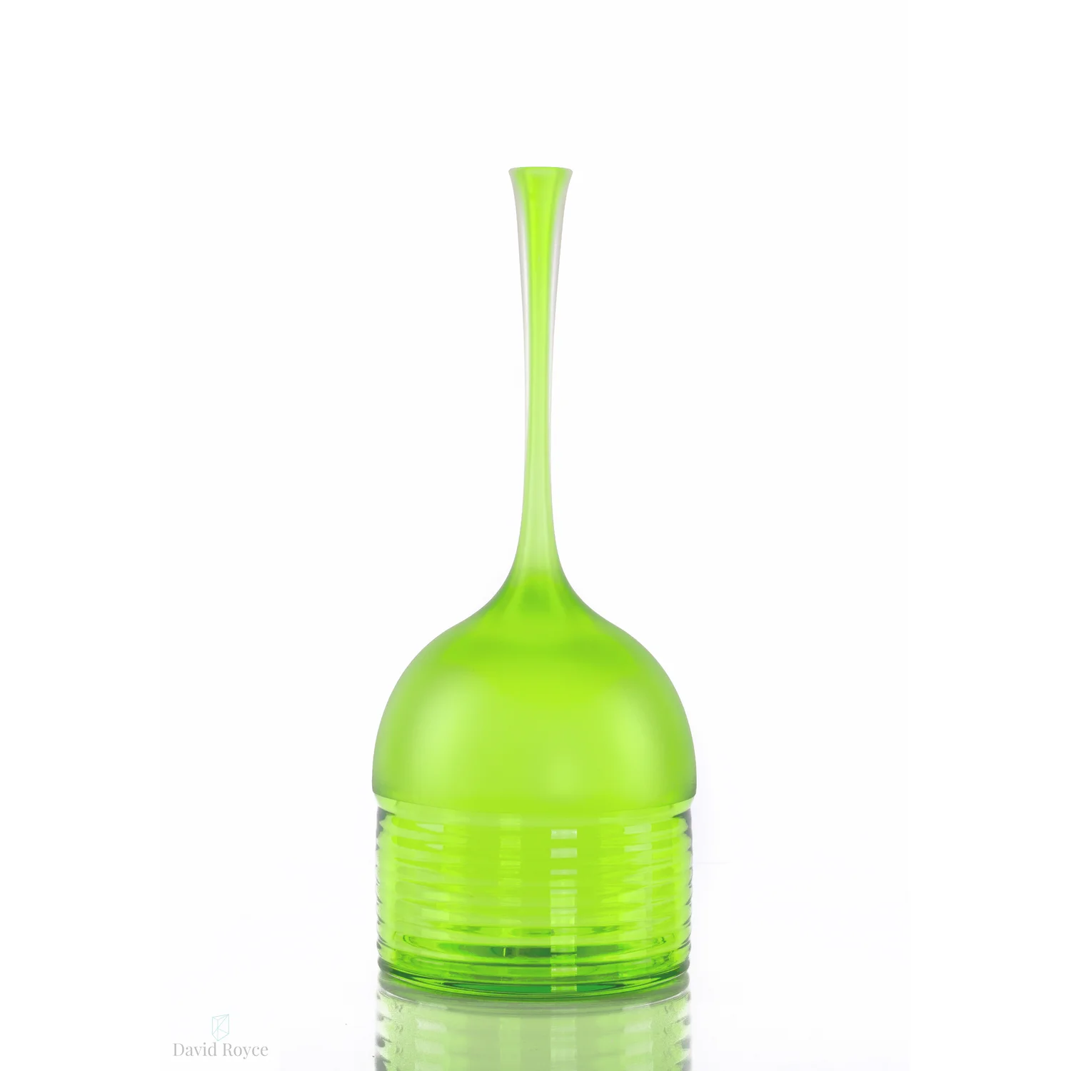 Tall lime green Ripple vessel